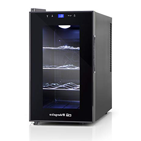 Orbegozo VT 810 - Vinoteca 8 botellas, 70 W, 25 l, LED, display digital, panel de control táctil, 3 estantes cromados extraíbles