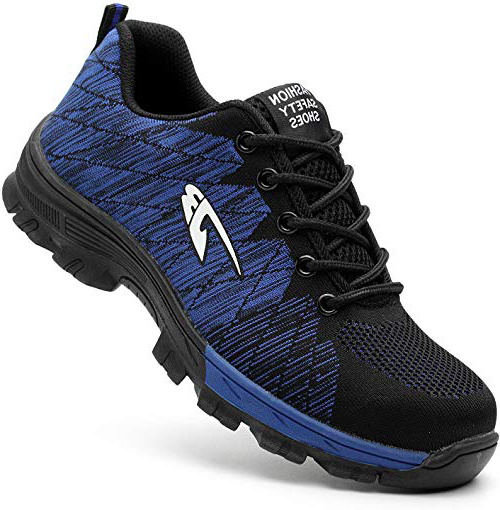 Aizeroth-UK Hombre Mujer Zapatillas de Seguridad con Punta de Acero Antideslizante TranspirableS3 Zapatos de Trabajo Comodas Calzado de Trabajo Deportivos Botas de Protección Industria Construcción