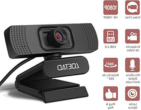 
                
                    
                    
                

                
                    
                    
                        LOETAD Cámara Web 1080P Full HD Webcam con Micrófono Estéreo para Video Chat y Grabación Compatible con Windows, Mac y Android
                    
                

                
                    
                    
                
            