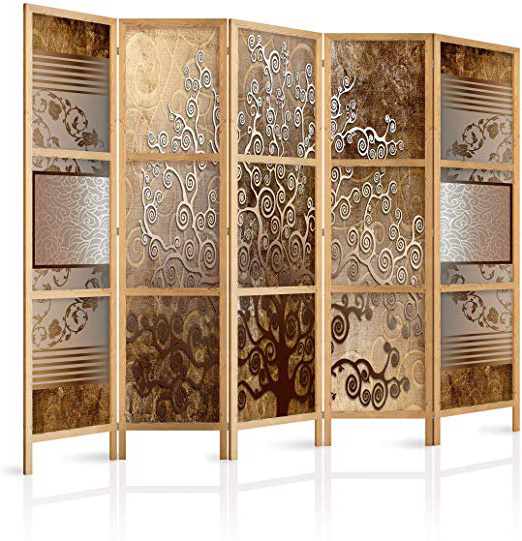 murando - Biombo XXL Arbol Abstracto 225x171 cm - 5 Paneles - Lienzo de Tejido no Tejido Tela sintética Separador - Madera Design de Moda Hecho a Mano - Deco – Japón b-C-0388-z-c
