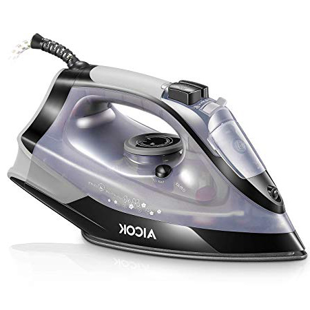 Aicok Plancha de Vapor, Plancha Ropa 2200W con Anti-Escala, Anti Goteo, Auto Limpieza, 5 Modos de Control de Temperatur (Choque de Vapor y Vapor Vertical 120g/min), Capacidad 300ml