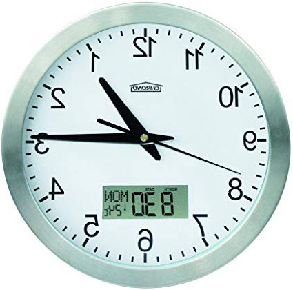 Reloj de Pared con Fechador y Termometro CHRONO ZP8, Diametro 24cm, Marco Metalico