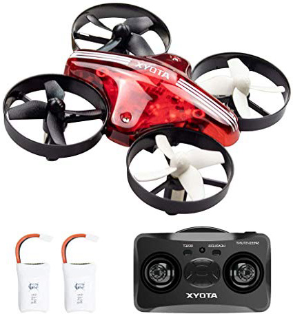 ATOYX Mini Drone, AT-66 RC Drone Niños 3D Flips, Modo sin Cabeza, Estabilización de Altitud, 3 Modos de Velocidad, 4 Canales 6-Ejes, 2 Baterías, Regalo para Niños y Principiantes, Rojo