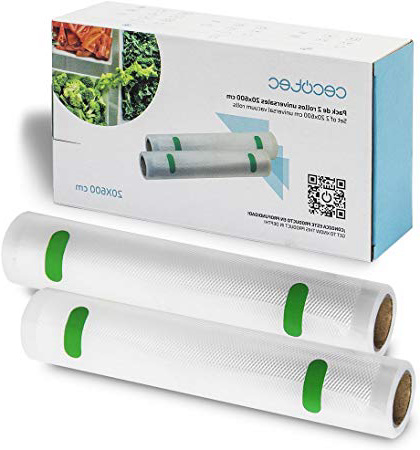 Cecotec Rollos Gofrados Set de 2 Rollos Medianos 20 x 600 cm. Superficie gofrada, BPA Free