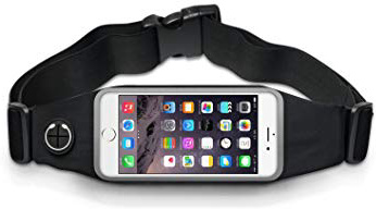 Qumaxx® Sport hüftasche Sport Negro Cinturón Correr de Unidad de Agua Densidad elástica Teléfono Móvil Funda – Bolso riñonera para Hombre y Mujer