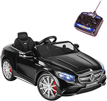 Playkin- Mercedes-Benz S63 Negro Coche Infantil de batería, Color AMG