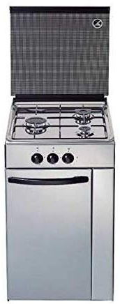 Cocina de gas butano/natural HVG CPI, 3 quemadores, acabado Inox