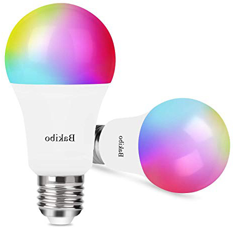 bakibo Bombilla LED Inteligente WiFi Regulable 9W 1000 Lm Lámpara, E27 Multicolor Bombilla Compatible con Alexa, Echo, Google Home e IFTTT, A19 90W Equivalente RGB Color Cambio Bombilla, 2 Pcs