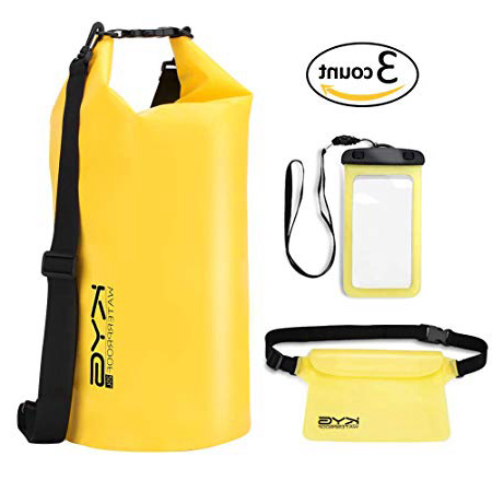Premium bolsa estanca 20L impermeable seca PVC- Set de bolsa waterproof con funda táctil de móvil y bolsa cintura para playa y deportes al aire(rafting/kayak/senderismo/esquí/pesca/escalada/camping)
