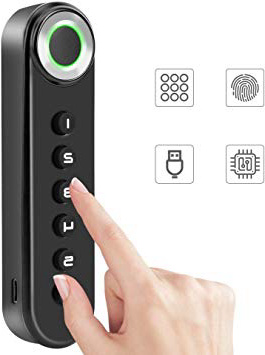 Cerradura de huella digital, Seguridad para el hogar Cerradura sin Llave, Cerradura Inteligente con Huella Digital Biométrica para Armarios, Maletas, Vestuarios