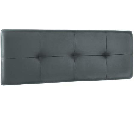 Studio Decor Deva - Cabecero de cama de matrimonio tapizado en polipiel, Grafito, 160 x 50 x 3,5 cm