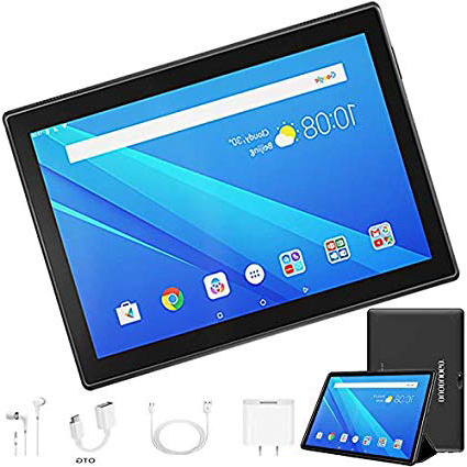 Tablet 10 Pulgadas 4G Full HD, 32GB ROM/64GB, 4G/WiFi/OTG (Soporte: Netflix) Android 7.1 Tablet PC Octa-Core 8500mAh Dual SIM 8MP Cámara 2GB de RAM Bluetooth/GPS (Negro)