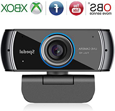 Spedal Full HD Webcam 1080p, Streaming Cámara Web con Micrófono, USB Webcam para Xbox OBS XSplit Skype Facebook, Compatible con Mac OS Windows 10/8/7