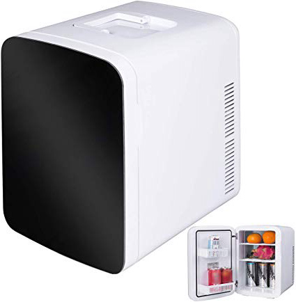 WOLTU AC/DC Nevera Termoeléctrica Portátil Calor/Frío Mini Refrigerador para Coche Navera para Viaje Camping, Conexiones 12V&220V, 15L A++ Blanco KUE005wsz