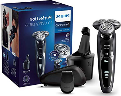 Philips Serie 9000 S9531/26 - Máquina de afeitar con cabezales de 8 direcciones, seco/húmedo, 3 modos y sistema de limpieza SmartClean, incluye recortador de precisión y funda de viaje, negro