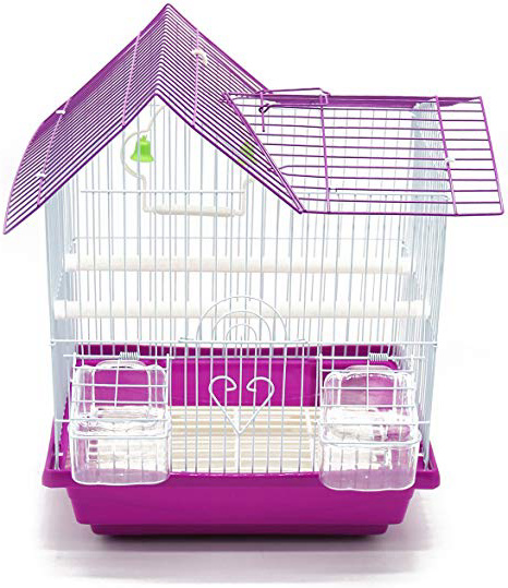 BPS Jaula Pájaros Metal con Comedero Bebedero Columpio Saltador Cubeta 30 x 23 x 39 cm Color al Azar BPS-1164
