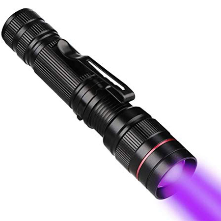 Linterna Ultravioleta, LED Linterna UV luz Negra, Luz Ultravioleta, UV Flashlight 395 nm Luz Lampara uv, Enfoque escalable, Mascotas orina y Mancha Detector Quitamanchas, Detector Billetes Falsos