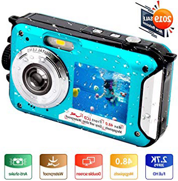 Camara Acuatica Full HD 2.7K 48 MP Camara Fotos Acuatica Sumergible Selfie Pantallas Dobles 16X Zoom Camara de Fotos Acuatica para bucear