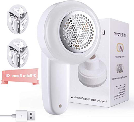 Quitapelusas, máquina de Afeitar de Tela Recargable con Cable USB y 3 Cuchillas giratorias Incluidas, removedor de Pelusas portátil Bobble para Quitar Las píldoras de Ropa, Borla, Pelusas
