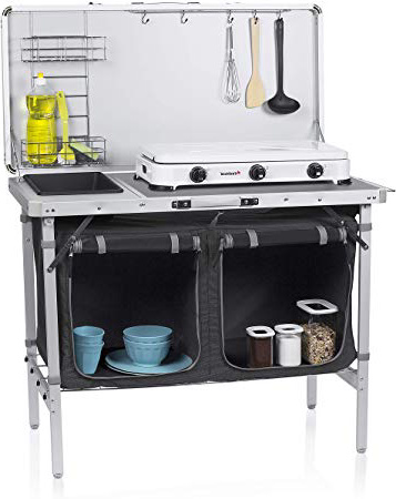 Cocina de camping Granada Campart Travel KI-0757 – Cocina completa – Bolsa de almacenamiento incluida
