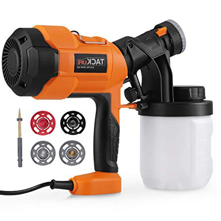 Pistola de Pintura 400 W, Tacklife Pistola de Pulverización Pintura, Flujo de Pulverización 800 ml/min, 3 Modos de Pintar, Diámetro de Boquilla: 1, 2, 2.5, 3 mm, 900 ml Recipiente de Pintura, SGP15AC