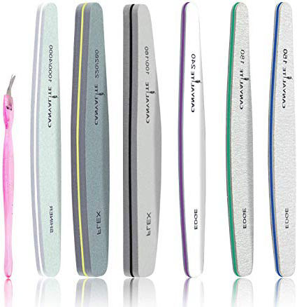 6 piezas de limas de uñas profesionales, tampones para uñas y limas para uñas de gel Grit 100/180, 220/280, 1000/4000, 150, 180, 240 Set de limas de uñas de gel