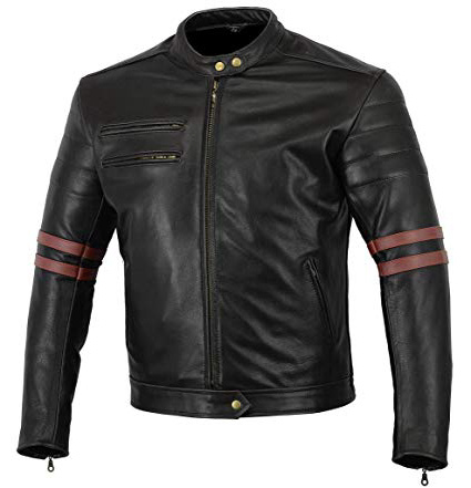 Bikers Gear Cafe Racer - Chaqueta de moto, Negro, L