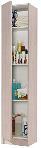 Habitdesign 007141R - Mueble armario multiusos 1 puerta, color Roble, medidas: 182 cm (alto) x 37 cm (ancho) x 37 cm (fondo)