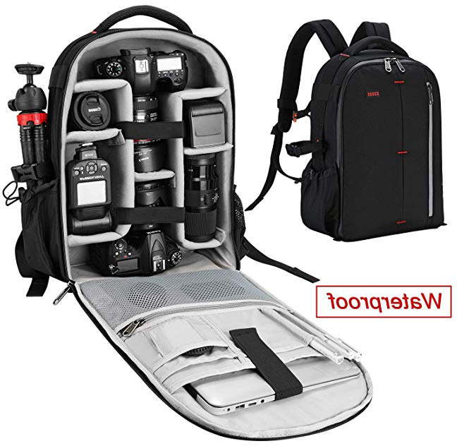 ESDDI Mochila Para Cámara a Prueba de Golpes a Prueba de Choques con Divisores Personalizados Acolchados Para Lentes, Laptop, Porta Trípode y Cámaras DSLR