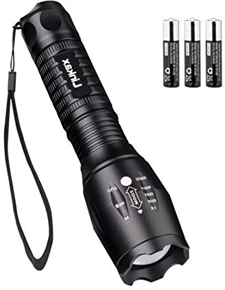Linkax Linterna LED Alta Potencia Linterna de Mano Linternas Antorcha 800 LM Flashlight LED de 5 Modos para Ciclismo Camping Montañismo incluida 3 AAA Pilas