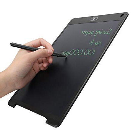 Tablet de Escritura LCD 12 Inch, Tablero de Mensaje & Dibujo Digital de Cristal Líquido LCD de Papel, Memo Pad Electrónico con Lápiz Táctil de Notas y botón de bloqueo para Clase, Oficina, y Más