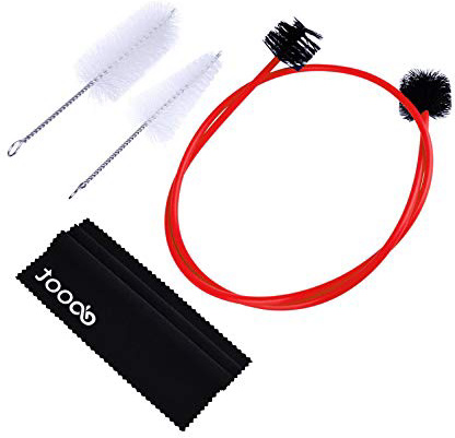 Kit de Limpieza y Cuidado de Trompeta Cepillos de Boquilla de Trompeta Cepillo de Válvula Cepillo Flexible con Paño de Limpieza, 3 Piezas