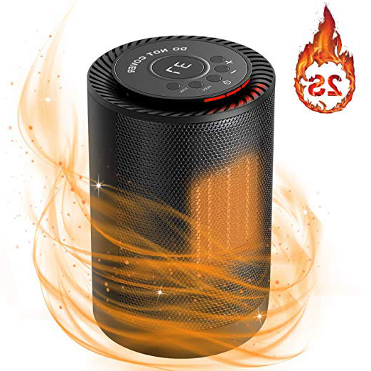 Sendowtek Mini Calefactor Cerámico 1200W Calentador de Espacio Eléctrico Portátil Personal para Cuarto/Baño/Oficina, Oscilación Automática, 3 Modos de contra Viento, 2 Protección de Seguridad