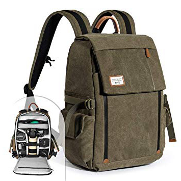Zecti Mochila Profesional para Cámara Antigolpe e Impermeable Mochila fotografia para DSLR de Gran Capacidad Grande con Protector de Lluvia - Verde