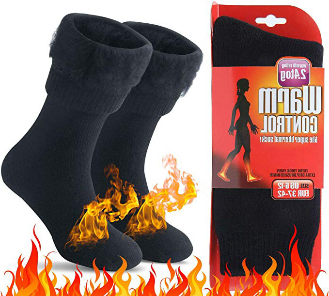 JARSEEN Térmicos de Invierno Calcetines de Lana Super Calor Gruesa Calentar Suave Cómodo Calcetines de Mujer Hombre