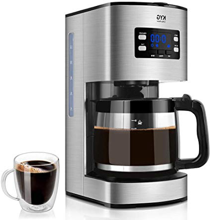 KYG Cafetera Goteo Máquina de Café con Temporizador Cafetera de Filtro Reutilizable y Función de Mantener Caliente Jarra de 1,80 litros Acero Inoxidable 1000W