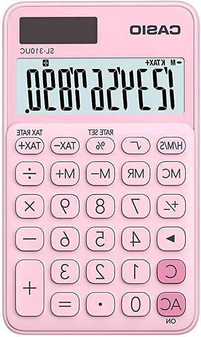 CASIO SL-310UC-PK - Calculadora, 0.8 x 7 x 11.8 cm, color Rosa