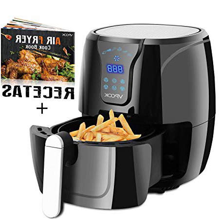 VPCOK Freidora sin Aceite, Freidora de Aire Caliente con 6 Programas, Air Fryer con Temperatura y Temporizador Ajustable, Cesta Antiadherente, Libre de BPA