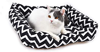 YGJT Cama para Gatos/Perro Pequeño Sofá Cojín Dormir Cesta Accesorios de Alfombrilla Mascotas 52x40x13cm (Negro)