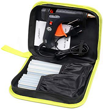 LeaderPro 60W Pistola de Encolar viene una Bolsa y 20 Psc Barras de Pegamentos, Alta Temperatura Pistola de pegamento para Inicio de Reparación Rápida/Kits de Artesanía de Bricolaje