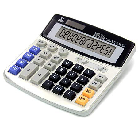 OFFIDIX oficina escritorio calculadora, Solar y batería Dual Power electrónico calculadora portátil pantalla LCD grande de 12 dígitos calculadora