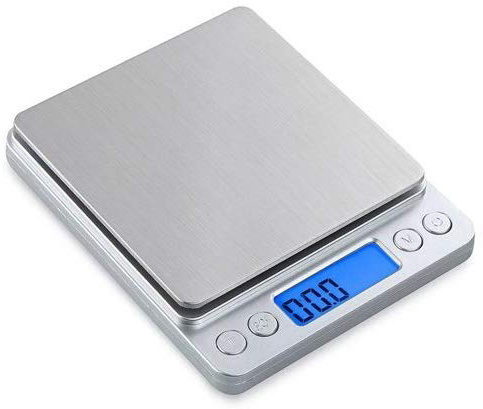 Báscula de Cocina Digital Balanza de Cocina 3Kg/0.1g Báscula Cocina Precisión Multifuncional Acero Inoxidable Pantalla LCD Batería incluida