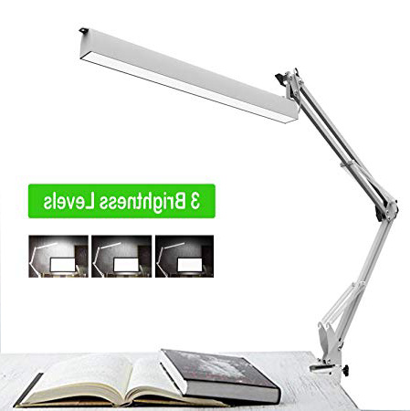 Lámpara de Escritorio LED, lámpara de Trabajo de Arquitecto, Brazo de oscilación de Metal Lámpara de Mesa de Dibujo Regulable con Abrazadera Plegable Iluminación Luz Lámpara de Mesa Oficina