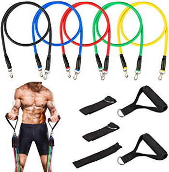 Homga Bandas de Fitness/Bandas de Resistencia, Rubber Band Set de Bandas de Ejercicios Bandas de expansión, Banda elástica para Entrenamiento de Resistencia, Gimnasio en casa, Yoga, Pilates