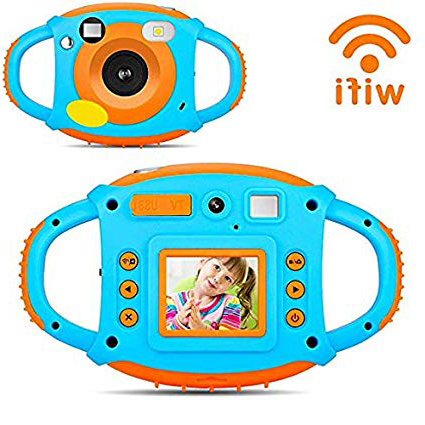 PowerLead Cámara Fotos Niños, Mini Digital HD 1080P con micrófono Flash WiFi, con Efecto de Filtro de 7 Color para niñas / niños