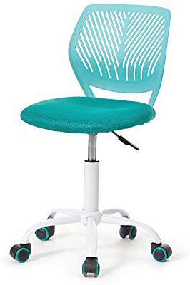 Aingoo Silla de Escritorio para niños Silla para niños Silla giratoria para niños Silla giratoria para niños Silla ergonómica Ajustable en Altura para niñas Niños Youth Resilient 100KG Turquesa