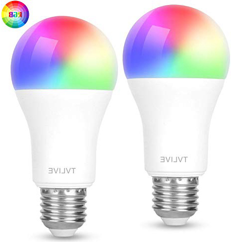 Bombilla LED Inteligente WiFi, TVLIVE 2 Pack 10W E27 Bombilla LED Luces Cálidas/Frías & RGB, Lámpara WiFi Funciona con Alexa (Echo, Echo Dot) Google Home IFTTT, 16 Millones de Colores, 800 Lúmenes
