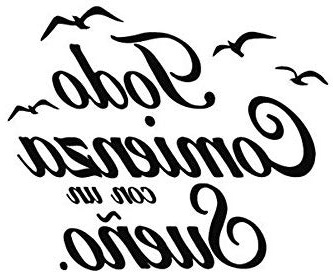 Pegatina todo comienza con un sueño para dormitorios color negro 55 X 45 cm de OPEN BUY
