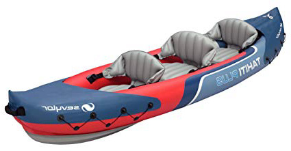 Sevylor Tahiti Plus 2 + 1 hombre canoa canadiense Kayak inflable de mar, 361 x 90 cm