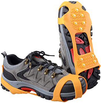 TRIWONDER Crampones Ligeros de 10 Dientes Antideslizante Nieve Hielo para Esquí Senderismo Acampada
